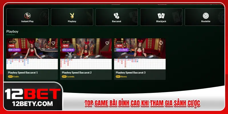 Top game bài đỉnh cao khi tham gia sảnh cược